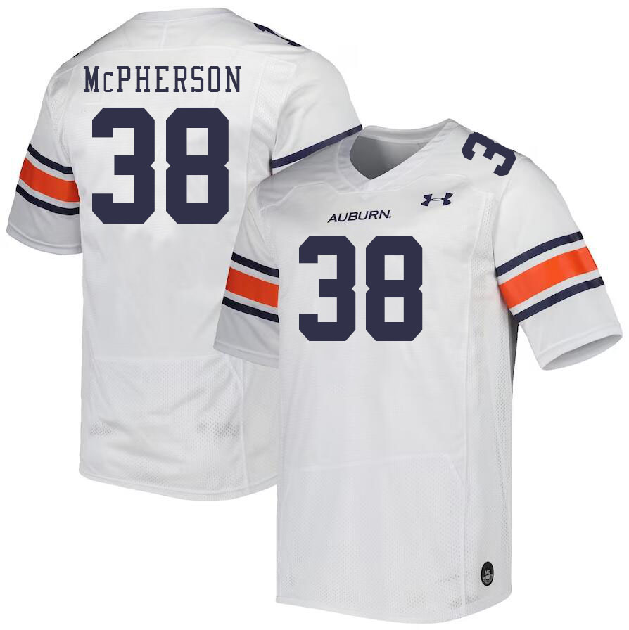 Men #38 Alex McPherson Auburn Tigers College Football Jerseys Stitched-White
